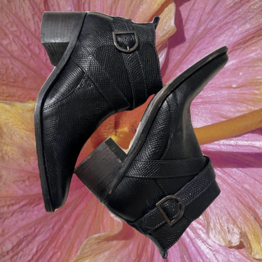 Free People Women's Back Loop Ankle Leather Booties Black EU 36 US 5.5